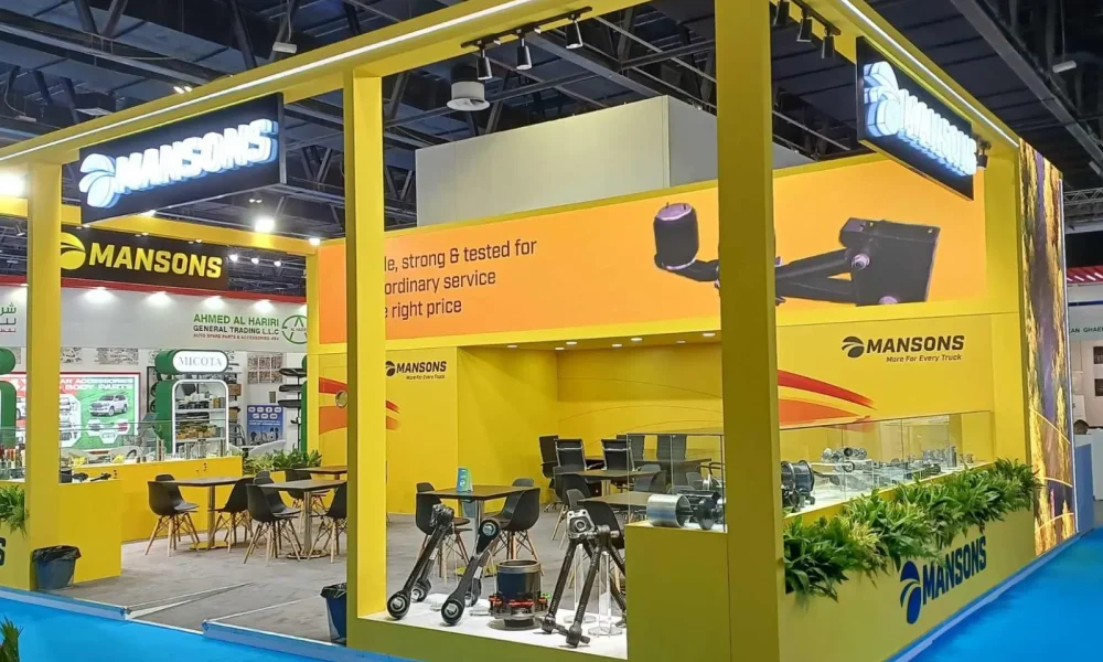 Custom exhibition stand designed and built for Manson at Automechanika Frankfurt